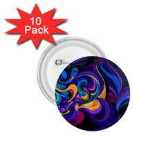 Colorful Waves Abstract Waves Curves Art Abstract Material Material Design 1 75  Buttons (10 Pack) by Semog4