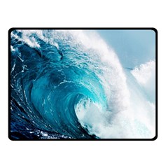 Tsunami Big Blue Wave Ocean Waves Water Two Sides Fleece Blanket (small) by Semog4