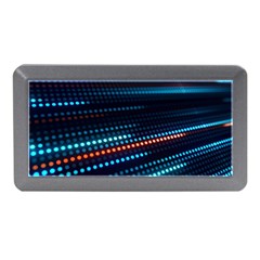 Orange Blue Dot Dots Lines Abstract Abstract Digital Art Memory Card Reader (mini) by Jancukart