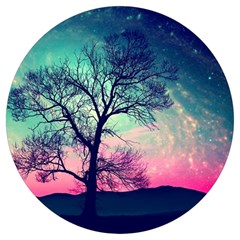 Tree Abstract Field Galaxy Night Nature Round Trivet by Jancukart
