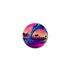 Retro Wave Ocean 1  Mini Buttons by Semog4