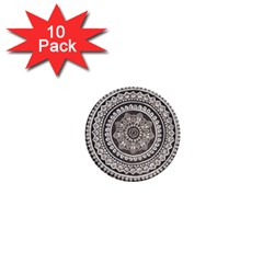 Mandala Circles Drawing Pattern 1  Mini Buttons (10 Pack)  by Semog4