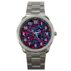 Grafitti Graffiti Abstract Artwork Digital Sport Metal Watch by Semog4