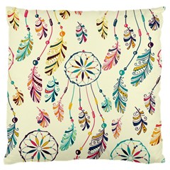 Dreamcatcher Abstract Pattern Large Premium Plush Fleece Cushion Case (two Sides) by Semog4