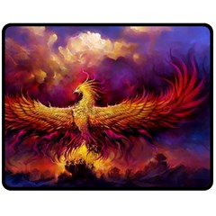 Phoenix Bird Two Sides Fleece Blanket (medium) by Semog4