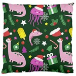 Colorful Funny Christmas Pattern Large Cushion Case (Two Sides) Back