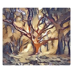 Tree Forest Woods Nature Landscape Premium Plush Fleece Blanket (small) by Semog4