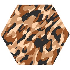 Abstract Camouflage Pattern Wooden Puzzle Hexagon by Jack14