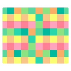 Checkerboard-pastel-squares- Premium Plush Fleece Blanket (small) by Semog4