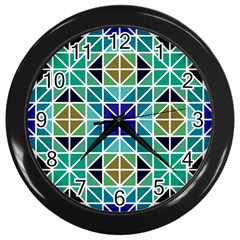 Mosaic-triangle-symmetry- Wall Clock (black) by Semog4