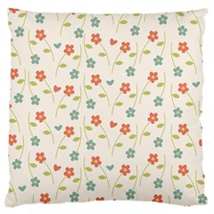 Floral-pattern-wallpaper-retro Large Premium Plush Fleece Cushion Case (two Sides) by Semog4