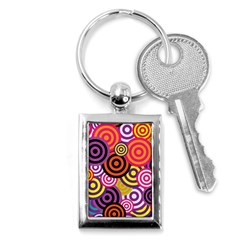 Abstract-circles-background-retro Key Chain (rectangle) by Semog4