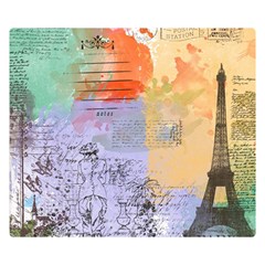 Scrapbook Paris Vintage France Two Sides Premium Plush Fleece Blanket (small) by Salman4z