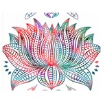 Lotus Feathers Boho Watercolor Premium Plush Fleece Blanket (Medium) 60 x50  Blanket Front
