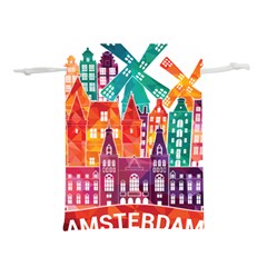 Vector Graphics Amsterdam Silhouette Lightweight Drawstring Pouch (m) by Salman4z