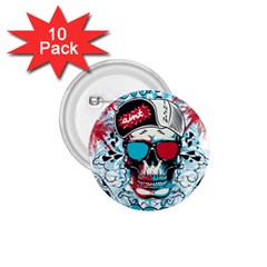 That Cool Graffiti Skull 1 75  Buttons (10 Pack) by Salman4z