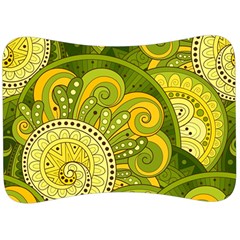 Doodles Patterns Ornament Vector Flowers Green Velour Seat Head Rest Cushion by Salman4z