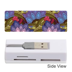 Purple Red And Green Flowers Digital Wallpaper Patterns Ornament Memory Card Reader (stick) by Salman4z