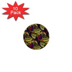 Pattern Vector Texture Style Garden Drawn Hand Floral 1  Mini Buttons (10 Pack)  by Salman4z