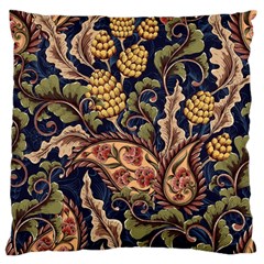 Leaves Flowers Background Texture Paisley Standard Premium Plush Fleece Cushion Case (two Sides) by Salman4z