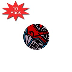 Multicolored Doodle Art Street Art 1  Mini Buttons (10 Pack)  by Salman4z