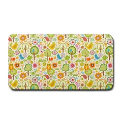 Nature Doodle Art Trees Birds Owl Children Pattern Multi Colored Medium Bar Mat by Salman4z