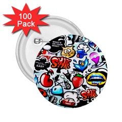 Graffiti Art Cartoon Comic 2 25  Buttons (100 Pack)  by Salman4z