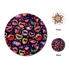 Funny Monster Mouths Playing Cards Single Design (round) by Salman4z