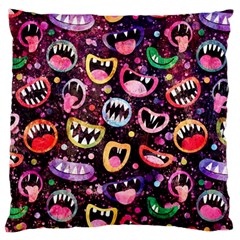 Funny Monster Mouths Large Cushion Case (two Sides) by Salman4z