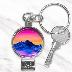 Sun Ultra Artistic 3d Illustration Sunset Nail Clippers Key Chain by Salman4z