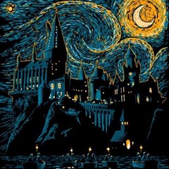 Hogwarts Castle Van Gogh Play Mat (rectangle) by Salman4z