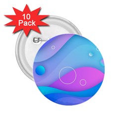 Colorful Blue Purple Wave 2 25  Buttons (10 Pack)  by Salman4z