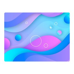 Colorful Blue Purple Wave Two Sides Premium Plush Fleece Blanket (mini) by Salman4z