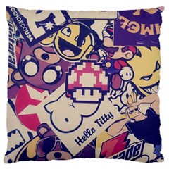 Retro Cartoon Hello Titty Parody Large Premium Plush Fleece Cushion Case (two Sides) by Salman4z