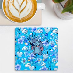 Blue Stitch Aesthetic Uv Print Square Tile Coaster  by Salman4z