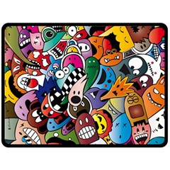 Cartoon Explosion Cartoon Characters Funny Fleece Blanket (large) by Salman4z