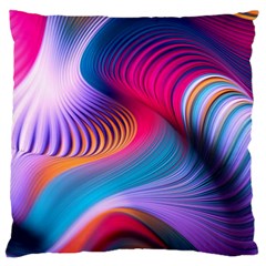 Colorful 3d Waves Creative Wave Waves Wavy Background Texture Standard Premium Plush Fleece Cushion Case (two Sides) by Salman4z