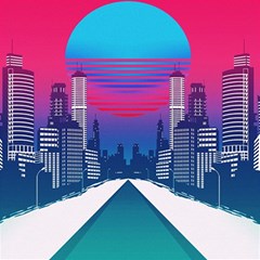 Retro Cityscape Artist Artwork Digital Art Play Mat (rectangle) by Salman4z