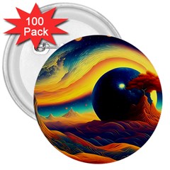 Surrealist Fantasy Dream Nature 3  Buttons (100 Pack)  by Jancukart