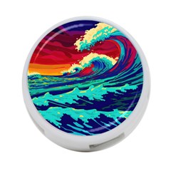 Tsunami Waves Ocean Sea Nautical Nature Water 9 4-port Usb Hub (one Side) by Jancukart