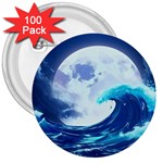 Waves Ocean Sea Tsunami Nautical 7 3  Buttons (100 pack)  Front