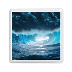 Thunderstorm Storm Tsunami Waves Ocean Sea Memory Card Reader (square) by Jancukart