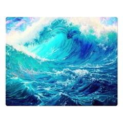 Tsunami Waves Ocean Sea Nautical Nature Water Nature Premium Plush Fleece Blanket (large) by Jancukart