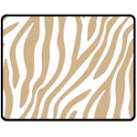 Brown Zebra Vibes Animal Print  Fleece Blanket (Medium) 60 x50  Blanket Front