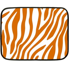 Orange Zebra Vibes Animal Print   Fleece Blanket (mini) by ConteMonfrey
