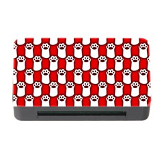 Red And White Cat Paws Memory Card Reader With Cf by ConteMonfrey