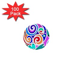 Crazy Pop Art - Doodle Circles   1  Mini Buttons (100 Pack)  by ConteMonfrey