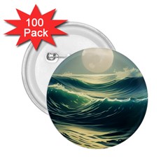 Ocean Sea Waves Tide 2 25  Buttons (100 Pack)  by Simbadda