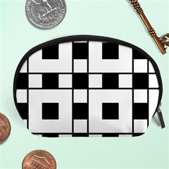 Black And White Pattern Accessory Pouch (large) by Amaryn4rt