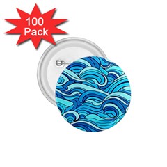Pattern Ocean Waves Blue Nature Sea Abstract 1 75  Buttons (100 Pack)  by Wegoenart